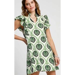 Umgee Ruffle Flutter Sleeve Mini Shift Dress